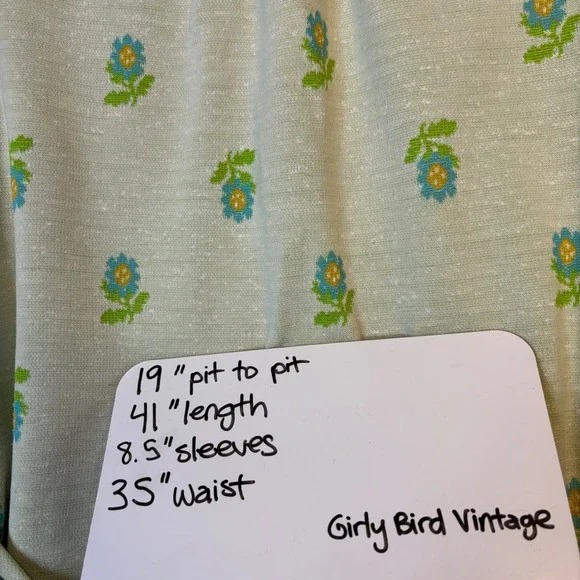 Vintage‎ Checkaberry Women's Retro Floral Mod Shift Dress Belted Short Sleeve - Picture 7 of 9